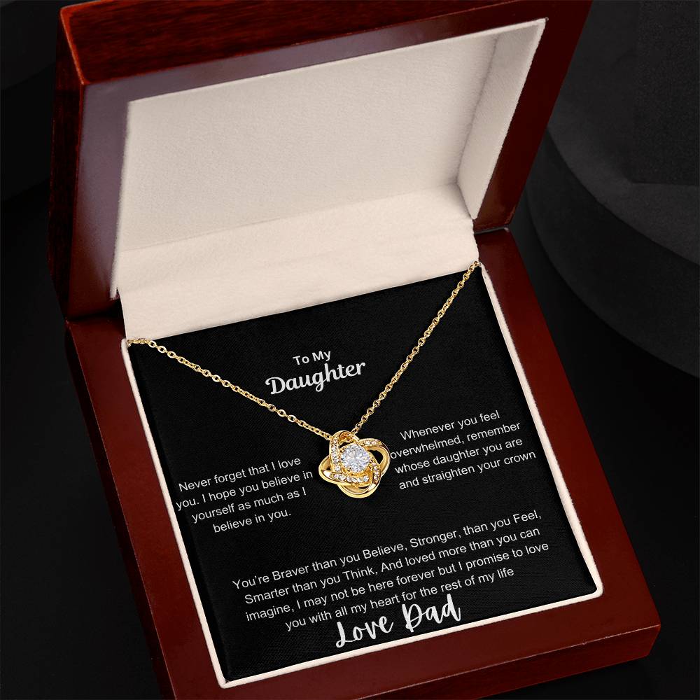 Love knot necklace from dad to daughter