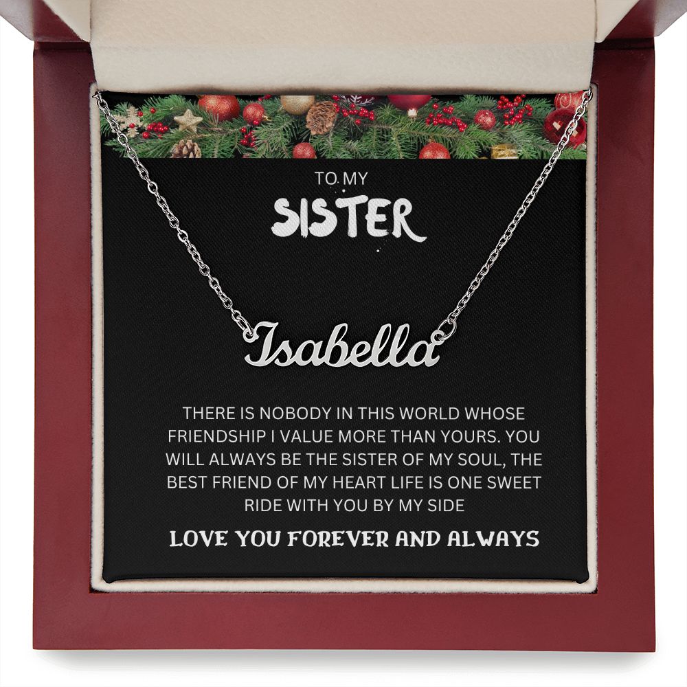 PERSONALIZED NAME NECKLACE TO MY SISTER