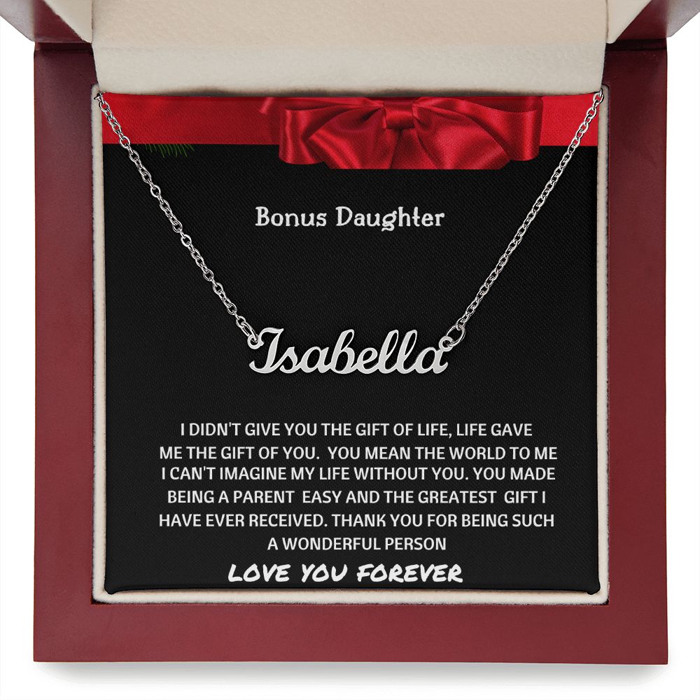 PERSONALIZED NECKLACE TO MY BONUS DAUGHTER