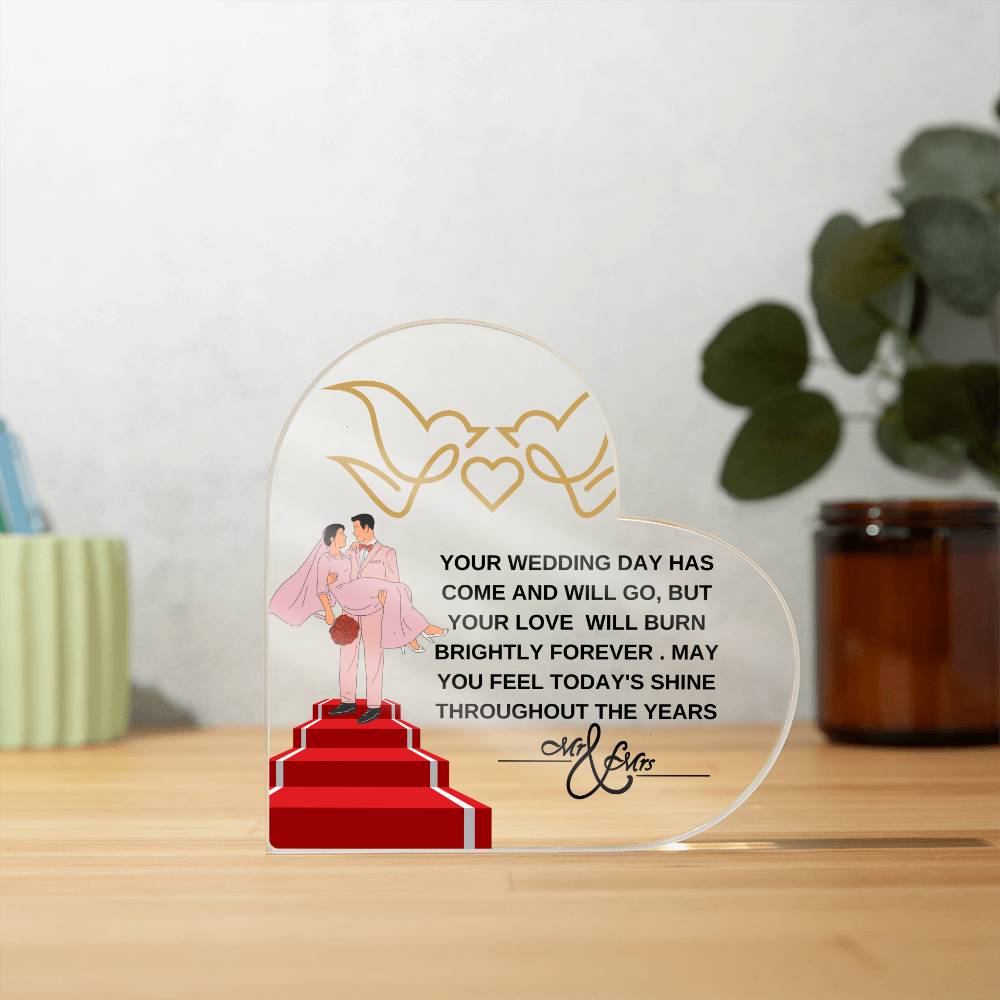 heart shaped plaque wedding gift