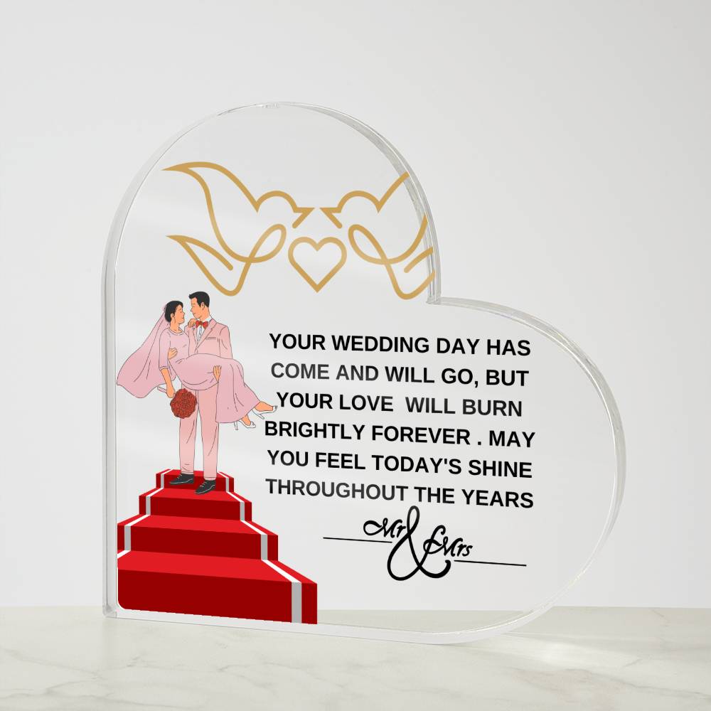 heart shaped plaque wedding gift