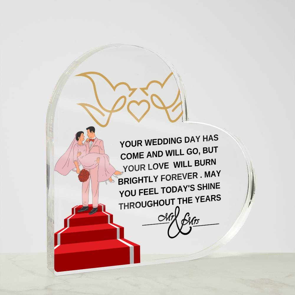 heart shaped plaque wedding gift