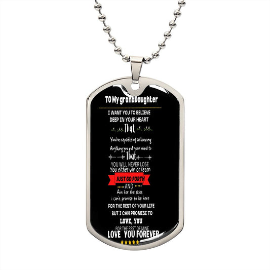 to my grand daughter dog tag