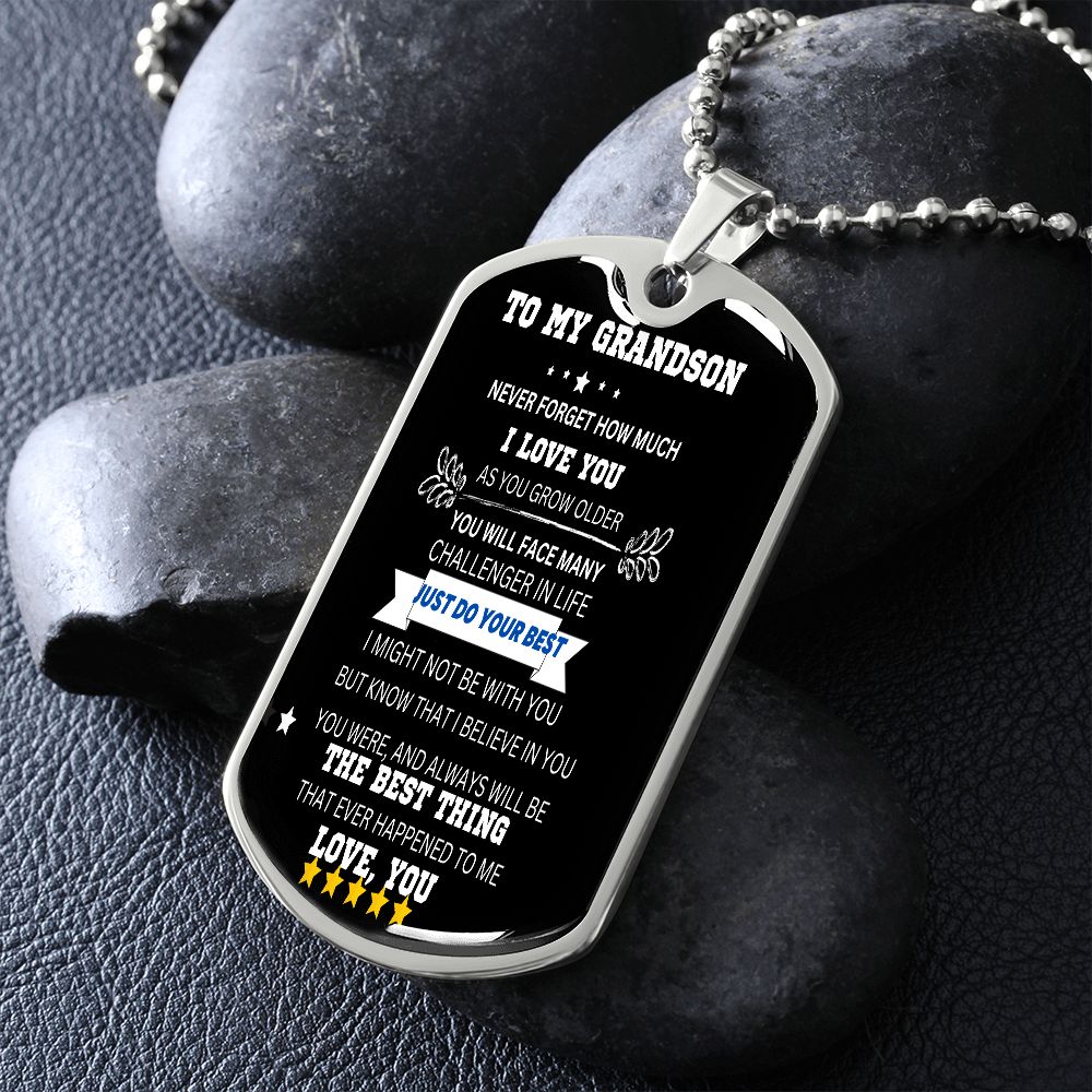TO MY GRANDSON DOG TAG