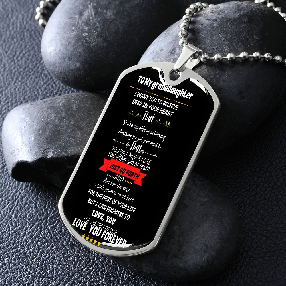to my grand daughter dog tag