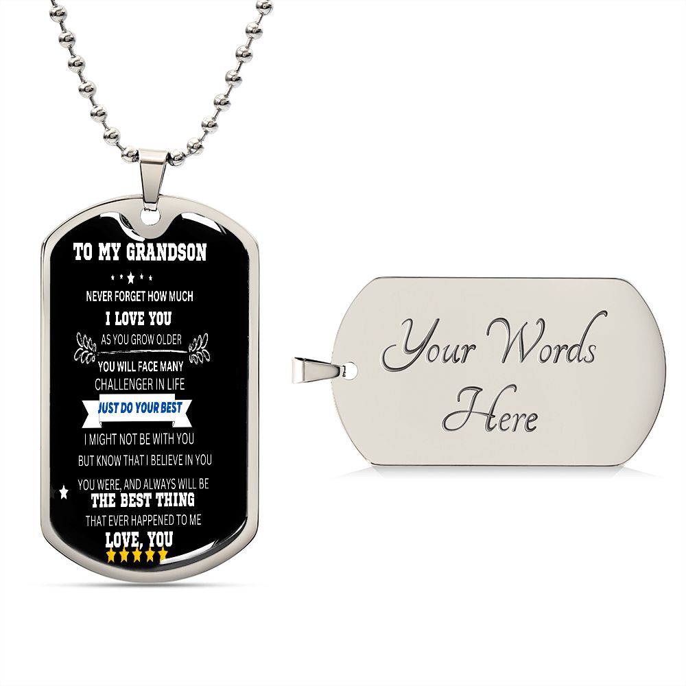TO MY GRANDSON DOG TAG