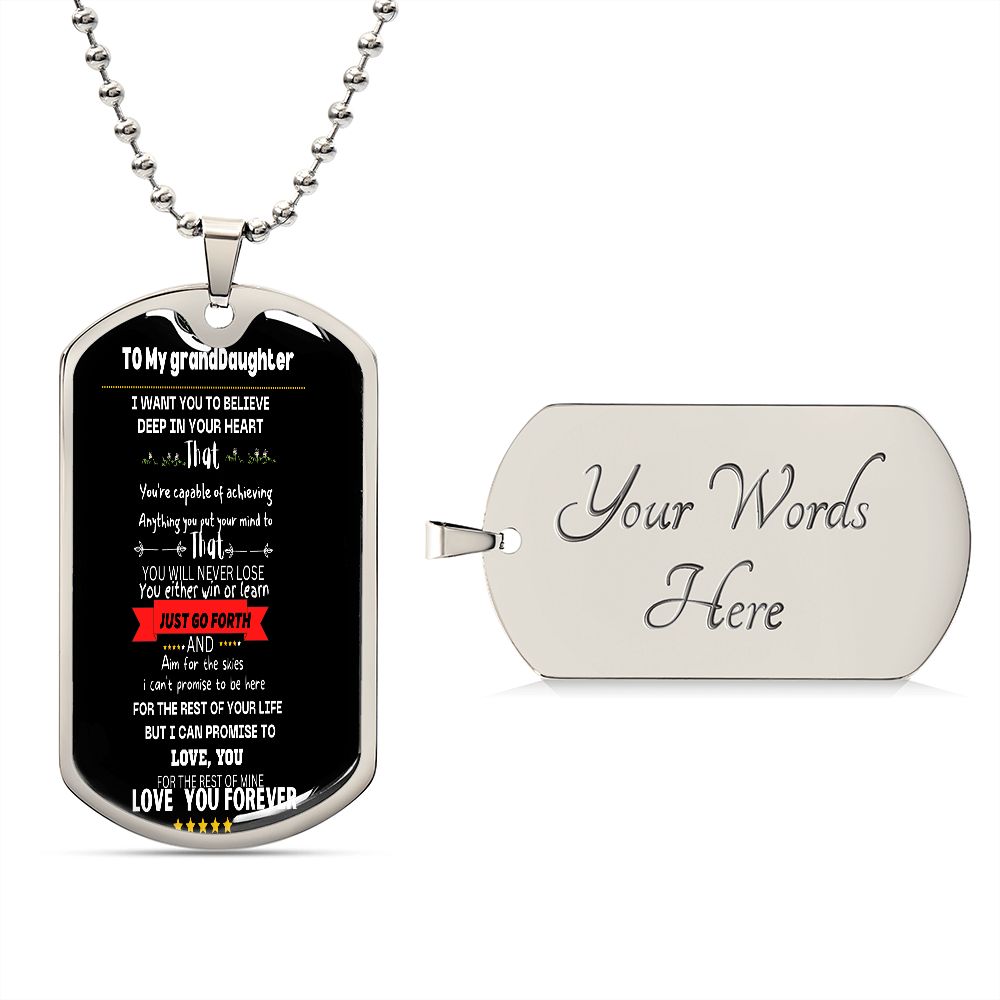 to my grand daughter dog tag