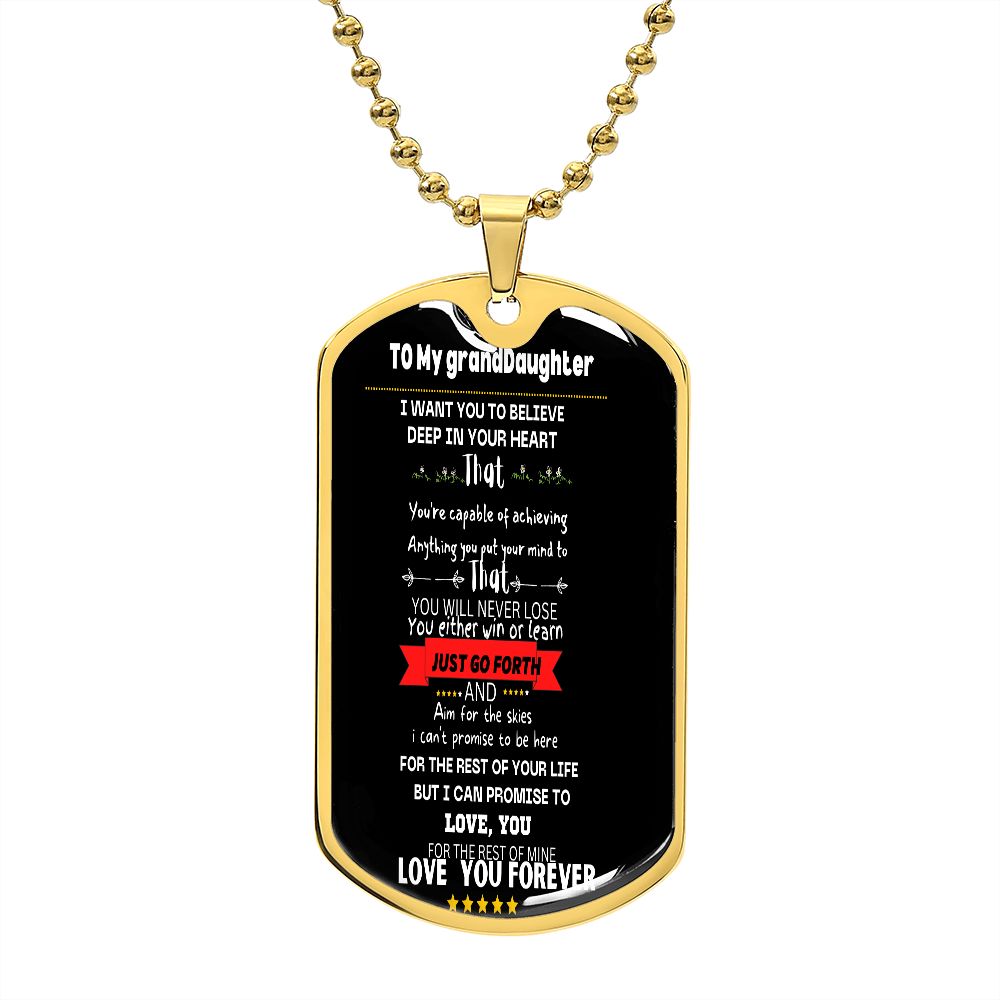 to my grand daughter dog tag
