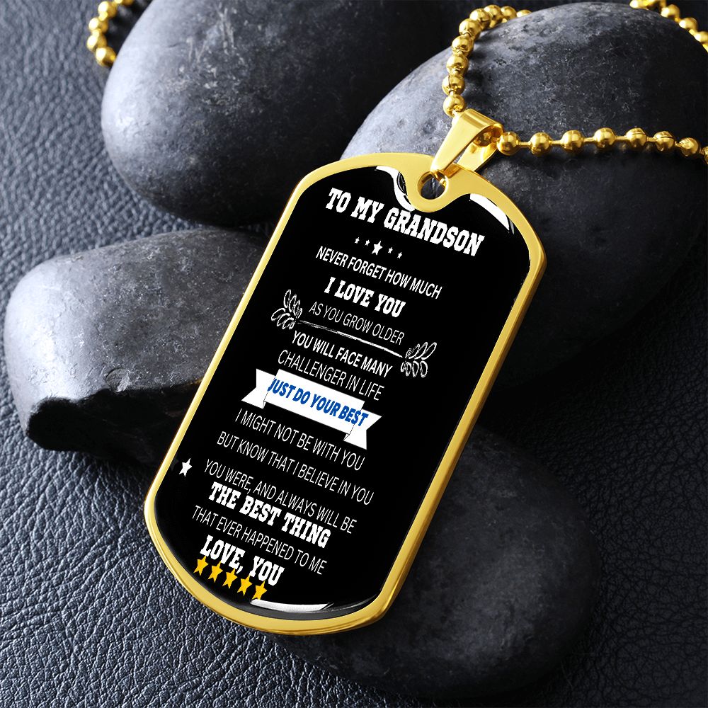 TO MY GRANDSON DOG TAG
