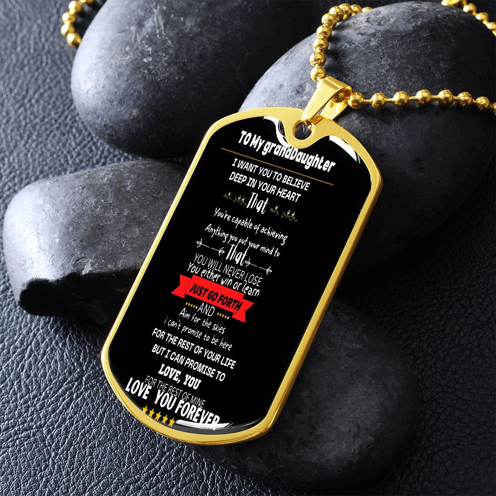 to my grand daughter dog tag