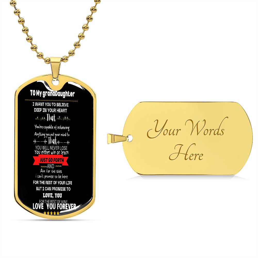 to my grand daughter dog tag