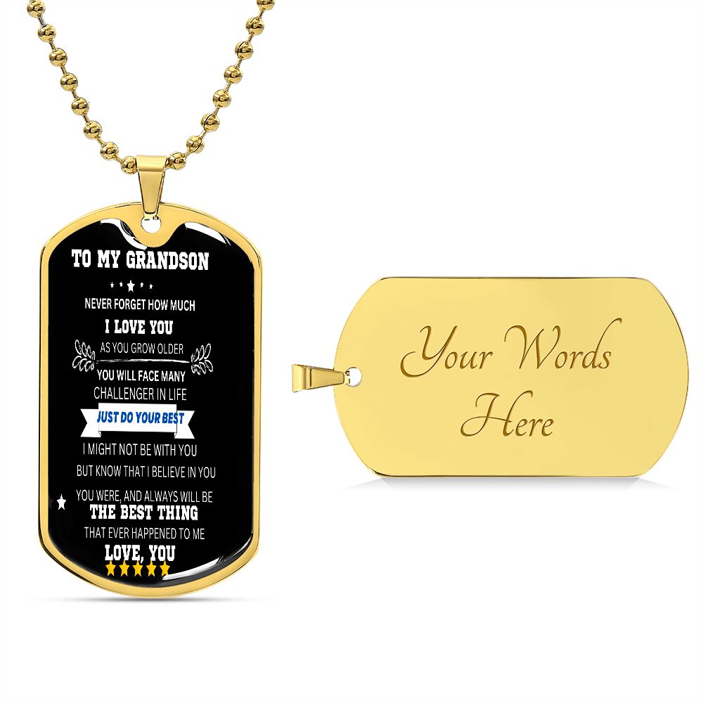 TO MY GRANDSON DOG TAG