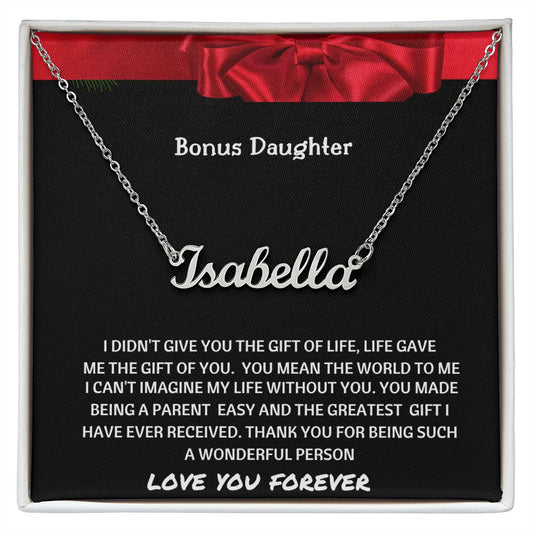 PERSONALIZED NECKLACE TO MY BONUS DAUGHTER